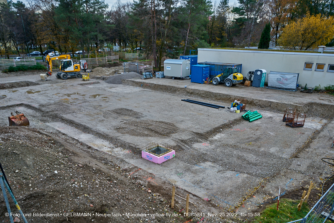25.11.2022 - Baustelle an der Quiddestraße Haus für Kinder in Neuperlach